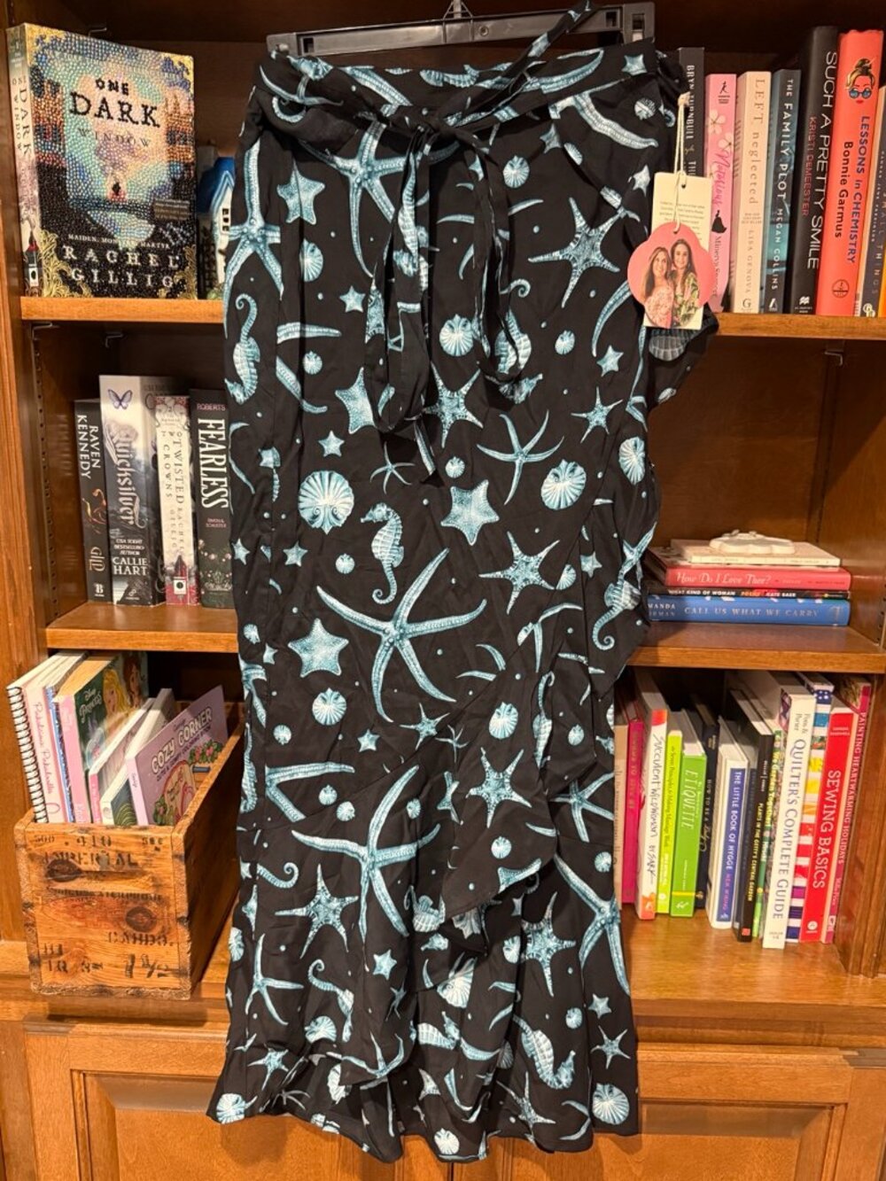 NWT Agua Bendita for Target Seashell Starfish Wrap Midi Skirt L
